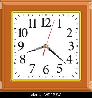 Horloge murale carrée. Décor à la maison. Vector illustration Illustration de Vecteur