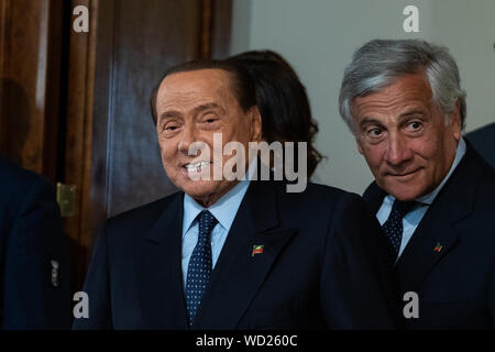 Rome, Italie. Aug 28, 2019 chef de 'Forza Italia' Silvio Berlusconi vu après une rencontre avec le président italien Sergio Mattarella pour les consultations avec les partis politiques et la formation du nouveau gouvernement au palais du Quirinal à Rome. Credit : SOPA/Alamy Images Limited Live News Banque D'Images