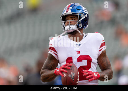 22 août 2019 : New York Giants wide receiver Cody Latimer (12) au cours de la saison de football américain NFL action de jeu entre les Giants de New York et les Cincinnati Bengals au Stade Paul Brown à Cincinnati, OH. Adam Lacy/CSM Banque D'Images
