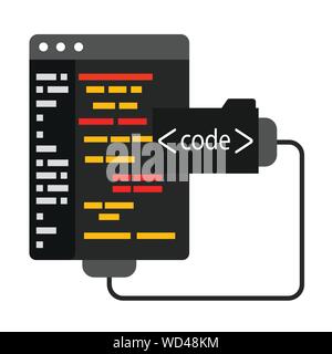 Le code du programme de droit Illustration de Vecteur