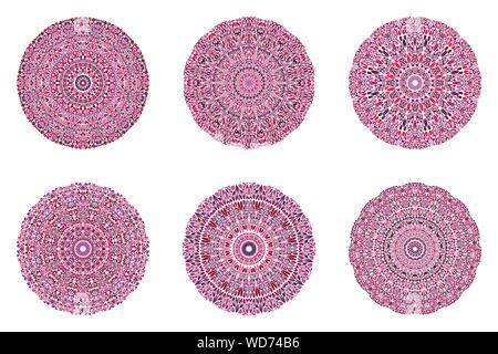 Circulaire ronde abstraite géométrique motif pétale mandala set - ornement orné dessins vectoriels Illustration de Vecteur