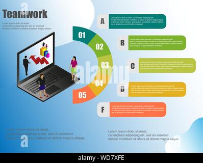 3d illustration. Les gens isométrique vecteur. Infographie présentation concept. Télévision caractère. Vector illustration d'entreprise. Concept d'entreprise de l'horloge Illustration de Vecteur