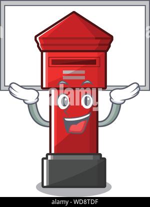 Up conseil pillar box isolé avec le dessin animé Illustration de Vecteur