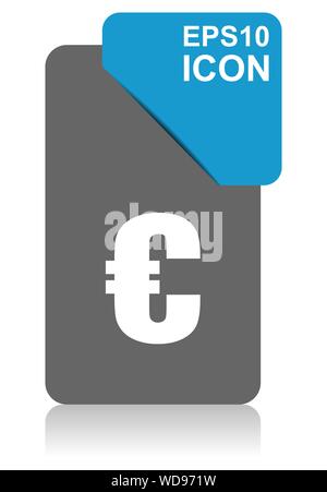 Euro black et l'icône du pointeur vecteur bleu sur fond blanc en eps 10 Illustration de Vecteur