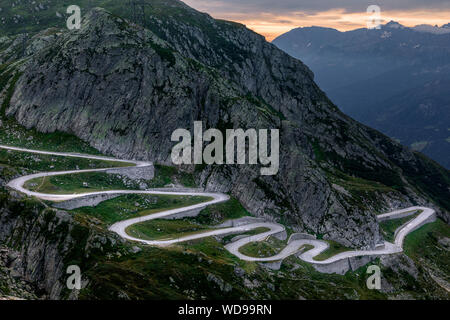 Tremola, San Gottardo, Airolo, Suisse, Europe Banque D'Images