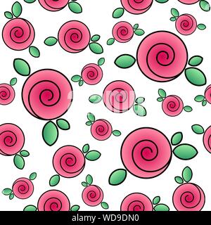 Modèle sans couture avec de belles roses. Image d'un bouquet de roses. Vector EPS10. Masque de découpe appliquée. Illustration de Vecteur