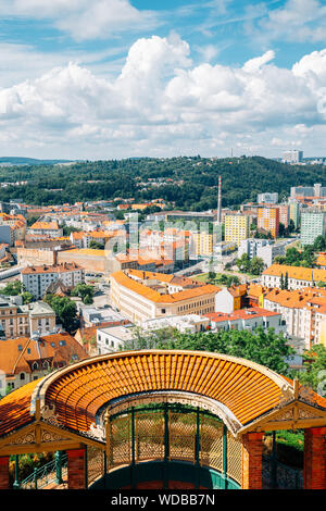 La ville de Brno panorama vue depuis le château de Spilberk à Brno, République Tchèque Banque D'Images