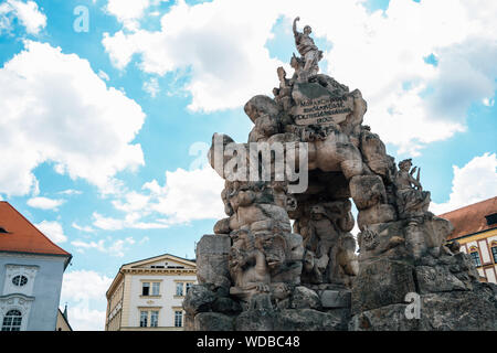 Fontaine Parnasse Zelny trh place du marché à Brno, République Tchèque Banque D'Images