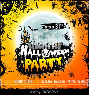 Happy Halloween Party Poster Illustration de Vecteur