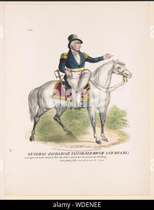 Général Zacharie Taylor, ancien (approximation) - qu'il était apparu à la bataille de Palo Alto / à partir d'un sketch par un lieutenant d'artillerie lith. & Pub par T.W. Strong 98 Nassau St. N. York. Abstract/moyenne : 1 gravure : lithographie, à la main, 42 x 32 cm (feuille) Banque D'Images