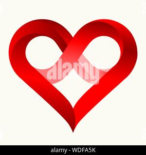 Vector illustration. L'infini amour coeur dans télévision style avec les ombres. Isolé sur blanc. Illustration de Vecteur