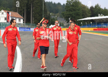 Circuit de Spa Francorchamps, Stavelot, Belgique. Août 29, 2019. Johnnie Walker de Formule 1 Grand Prix de Belgique ; le jour d'arrivée, la Scuderia Ferrari, Sebastian Vettel - éditorial uniquement. Credit : Action Plus Sport/Alamy Live News Banque D'Images