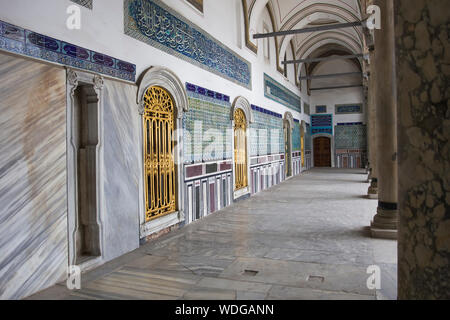 L'intérieur de l'incroyable et magnifique palais de Topkapi à Istanbul, Turquie Banque D'Images