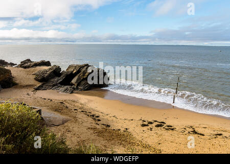 Côte et plage de Pornic en Bretagne Banque D'Images