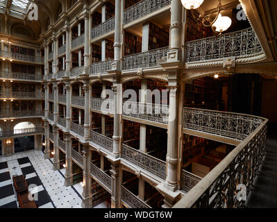 George Peabody, anciennement de la bibliothèque la bibliothèque de l'institut Peabody de la ville de Baltimore, fait partie de l'Université Johns Hopkins Bibliothèques Sheridan. Baltimore, Maryland Banque D'Images