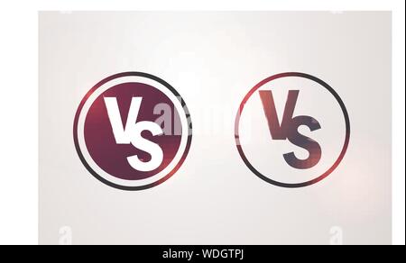 Par rapport à signer comme l'opposition. concept de confrontation, de concert, Standoff, combat final. isolé sur fond blanc. VS Illustration de Vecteur
