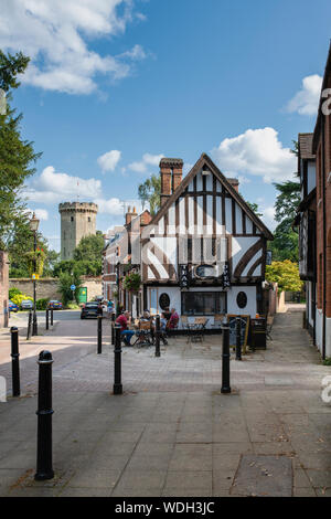 Plateau de chêne Thomas Tudor chambres cadre en bois noir et blanc édifice médiéval. Castle Street, Warwick, Warwickshire, Angleterre Banque D'Images