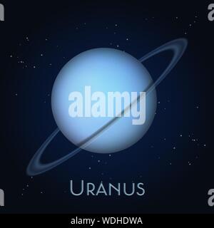 Planète Uranus avec orbit sur fond noir Illustration de Vecteur