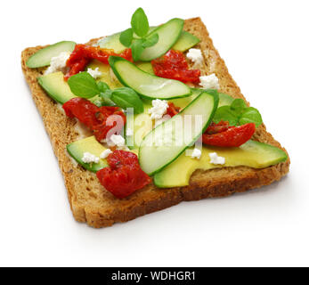 Toast à l'avocat sandwich ouvert Banque D'Images