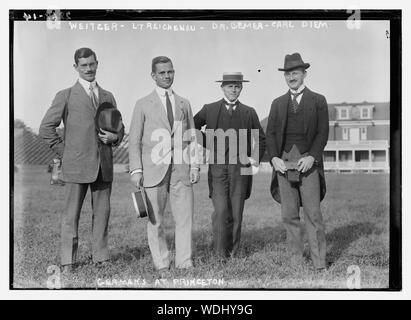 Allemands à Princeton -- - Le Lieutenant Weitzer Reichenau - Dr Bemer [c.-à-d., Berner] - Carl Diem Abstract/moyenne : 1 négative : 5 x 7 in. ou moins. Banque D'Images