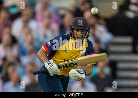 Londres, Royaume-Uni. 29 août, 2019. Ryan 10 Doeschate d'Essex au bâton contre Surrey dans la vitalité T20 Blast match à la Kia Oval. David Rowe/Alamy Live News Banque D'Images