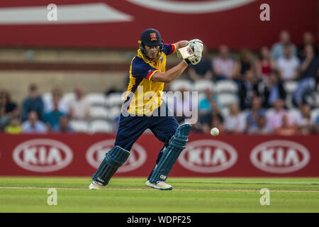 Londres, Royaume-Uni. 29 août, 2019. Tom Westley d'Essex au bâton contre Surrey dans la vitalité T20 Blast match à la Kia Oval. David Rowe/Alamy Live News Banque D'Images