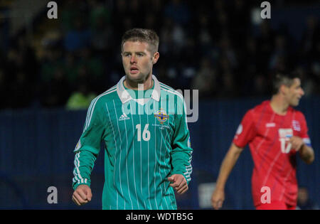 11 septembre 2012 - Irlande du Nord 1 Luxembourg 1. Qualification de la Coupe du Monde 2014 à Windsor Park, Belfast, Irlande du Nord, Royaume-Uni. L'Irlande du Nord attaquant Oliver Norwood. Banque D'Images