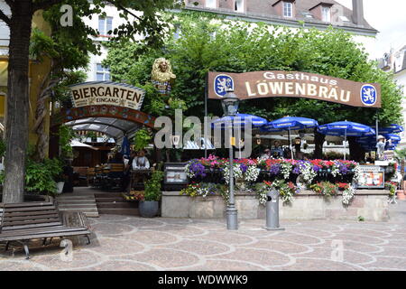 Jardin de bière en Allemagne en été Banque D'Images