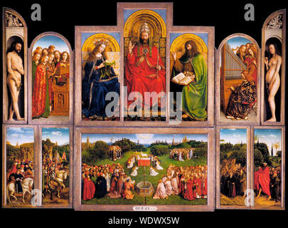 Le retable de Gand (ailes ouvertes) - Jan van Eyck Banque D'Images