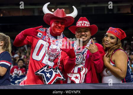 Houston, Texas, USA. Août 29, 2019. 29 août 2019 : des fans Houston Texans lors du 3ème trimestre d'une NFL football match pré-saison entre les Los Angeles Rams et le Houston Texans à NRG Stadium à Houston, TX. Les Rams a gagné le match 22 à 10.Trask Smith/CSM Crédit : Cal Sport Media/Alamy Live News Banque D'Images