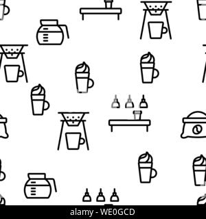 Barista Equipment Seamless Pattern Vector Illustration de Vecteur