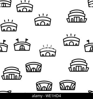 Arena Buildings Seamless Pattern Vector Illustration de Vecteur