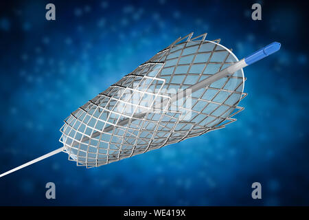 Le rendu 3D ou stent cathéter pour une angioplastie par ballonnet Banque D'Images