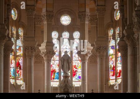 France, Meurthe et Moselle, Nancy, basilique du Sacré-Cœur de Nancy en style byzantin romain, le choeur Banque D'Images