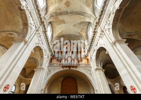 France, Meurthe et Moselle, Nancy, cathédrale primatiale et Notre Dame de l'Annonciation et Saint Sigisbert de style baroque, le grand orgue Banque D'Images