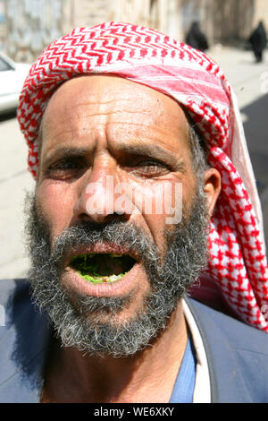 Le khat au Yémen Banque D'Images