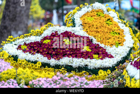 Tapis de marguerites art conçues plus comme une forme de papillon dans le jardin au printemps Banque D'Images