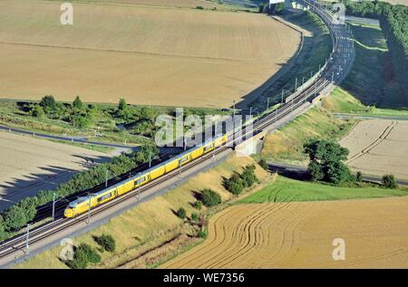 France, Seine et Marne, service postal, mail trains (vue aérienne) Banque D'Images
