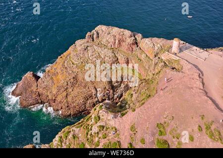 France, Cotes d'Armor, Cap Fréhel (vue aérienne) Banque D'Images