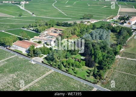 France, Gironde, Pauillac, Château Mouton Rothschild, Pauillac croissance 1ère (vue aérienne) Banque D'Images