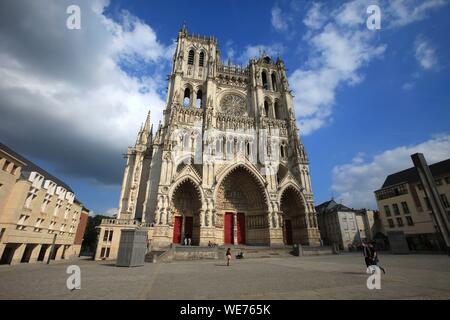 France, Picardie, Amiens, Cathédrale Notre Dame d'Amiens classée au Patrimoine Mondial de l'UNESCO Banque D'Images