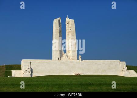 La France, Pas de Calais, Givenchy en Gohelle, Vimy, mémorial en hommage aux soldats canadiens qui sont tombés en 1917 pendant la bataille de la crête de Vimy Banque D'Images