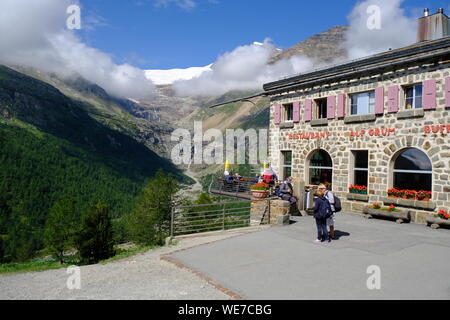 Vues de l'Alp Grum railway station Banque D'Images