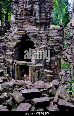 Cambodge, Banteay Chhmar, temple de Prasat Banteay Chhmar, sur la liste du patrimoine mondial de l'UNESCO, construit par le roi Jayavarman VII en 1181-1201 Banque D'Images