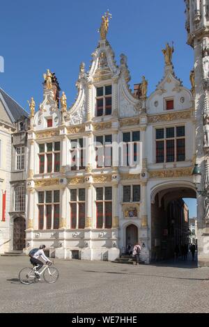 Belgique, Flandre occidentale, Bruges, centre historique classé au Patrimoine Mondial de l'UNESCO, l'ancien registre civil Renaissance flamande du 16e siècle Banque D'Images