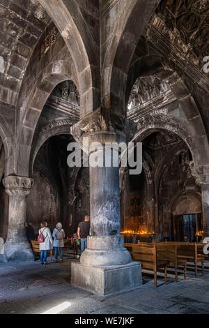 L'Arménie, de la région de Kotayk, Guéghard, Guéghard monastère médiéval classé au Patrimoine Mondial par l'UNESCO Banque D'Images