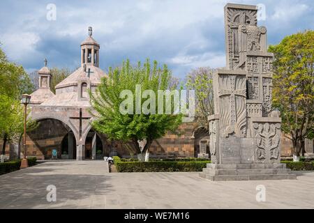 L'Arménie, région d'Armavir, Etchmiadzine, complexe religieux d'Etchmiadzine inscrite au Patrimoine Mondial de l'UNESCO, le baptistère Banque D'Images