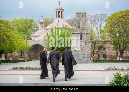 L'Arménie, région d'Armavir, Etchmiadzine, complexe religieux d'Etchmiadzine inscrite au Patrimoine Mondial de l'UNESCO, le baptistère Banque D'Images