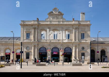 France, Marne, Reims, gare, façade Banque D'Images