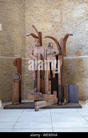 France, Nord, Bourbourg, Saint Jean Baptiste, le choeur de lumière, de travail conçu et réalisé par l'artiste anglais Sir Anthony Caro Banque D'Images